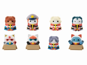 Free Shipping Megahouse Mobile Suit Gundam Nyandam! Earth Federation Forces Trading Figures Box Set of 8