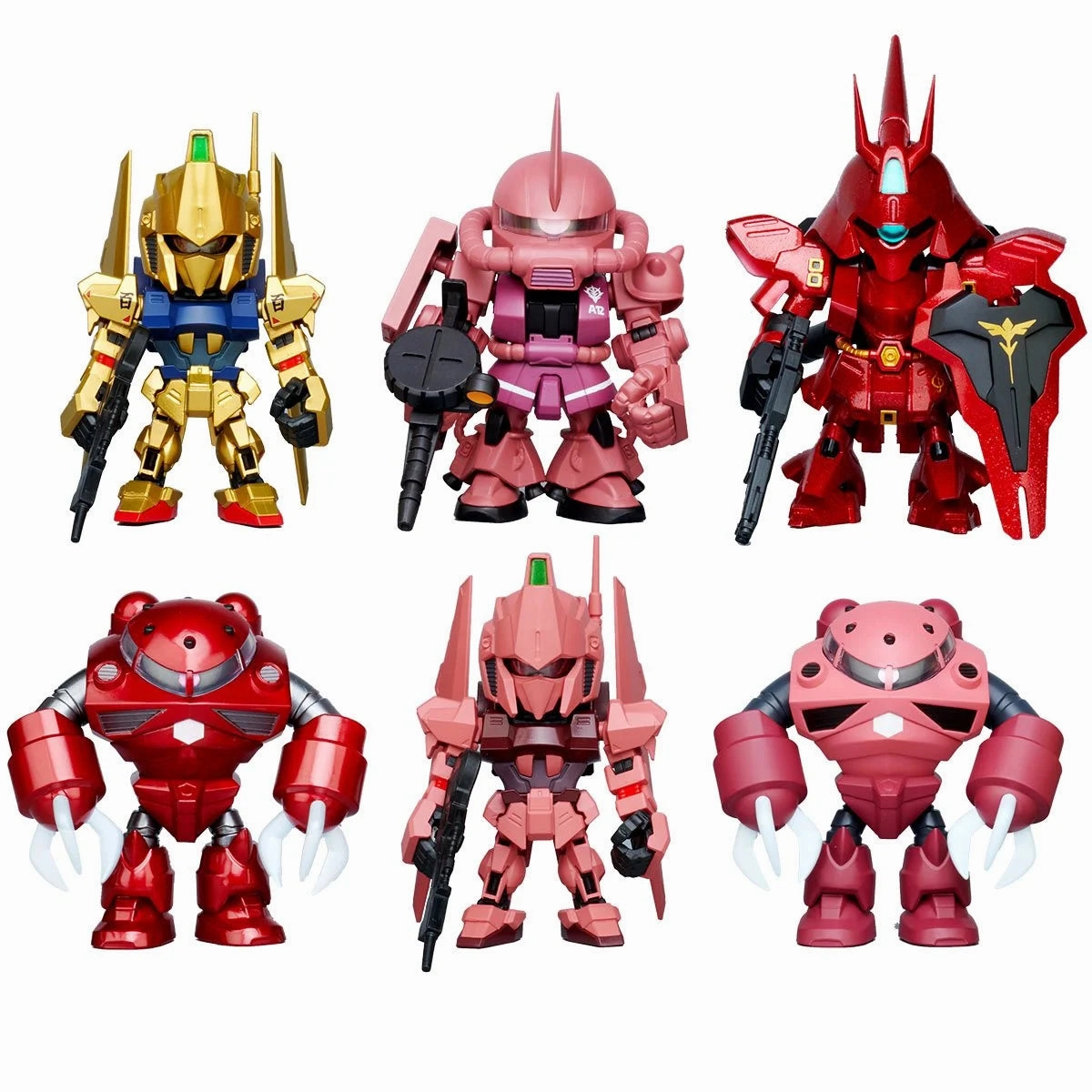 Bandai Mobile Suit Gundam QMSV Mini Char's Custom Sealed Box Set of 8 World Heritage hand crafted