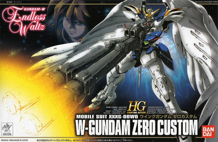 Gundam 1/144 HG EW-01 XXXG-00W0 Wing Zero Custom Wing Endless Waltz Model Kit Battery operated