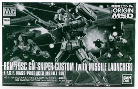 Realistic Art Gundam 1/144 HG The Origins MSD RGM-79SC GM Sniper Custom With Missile Launcher Model Kit Exclusive