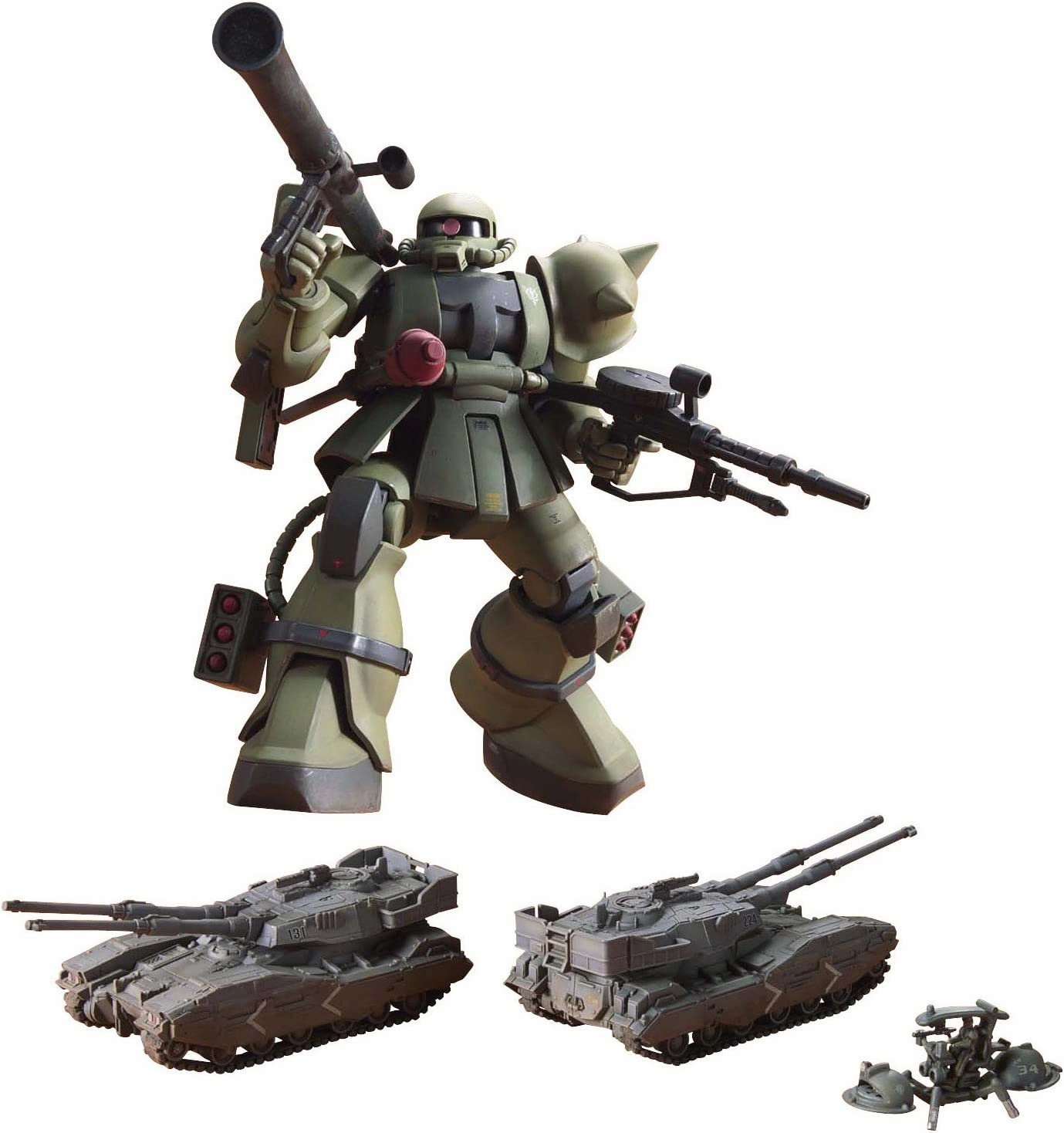 PVC Toy Gundam 1/144 HG UC Hard Graph MS-06 Zaku The Ground War Set Model Kit