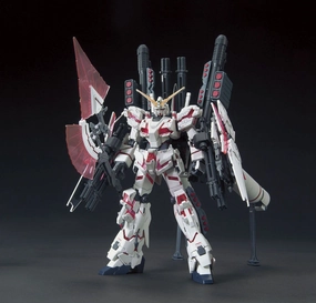 Gundam 1/144 HGUC #199 Unicorn RE:0096 RX-0 Full Armor Unicorn Gundam (Destroy Mode/Red Color Ver.) Model Kit Licensed Product Creative Display