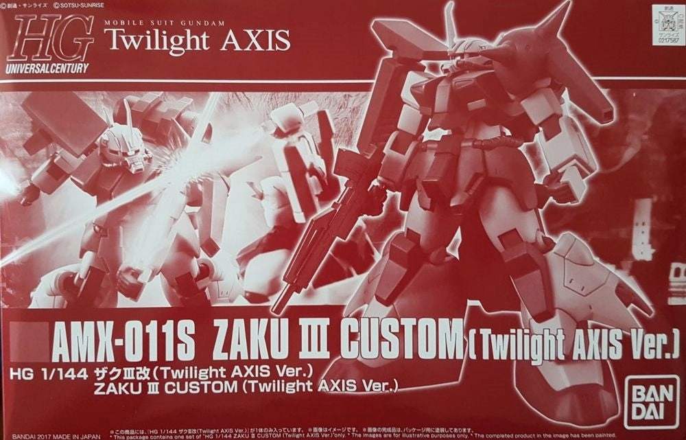 Gundam 1/144 HGUC Mobile Suit Gundam Trilight AXIS AMX-011S Zaku III Custom Twilight Axis Ver. Model Kit Exclusive Robot Statue
