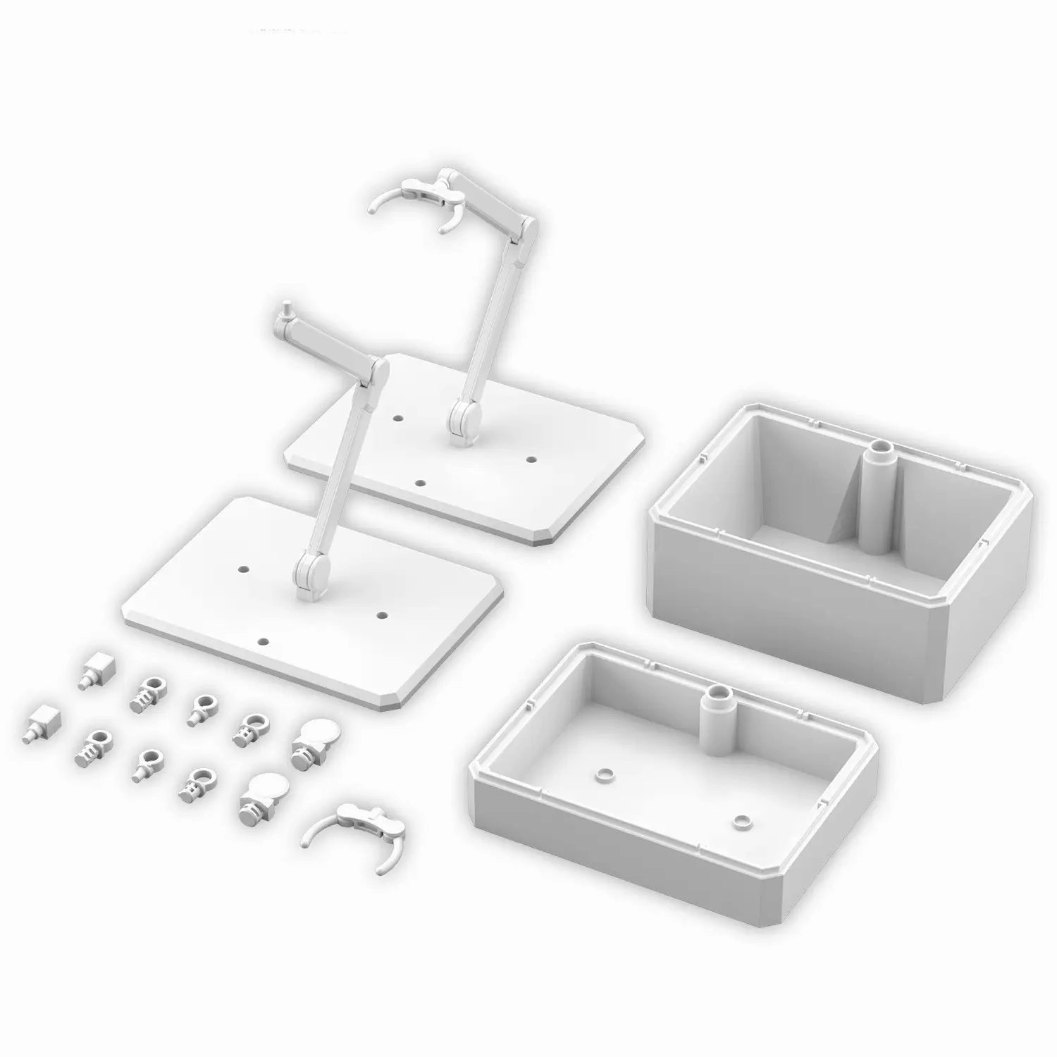 Gundam Action Base 7 & Option Box 1 (White) Stand Model Kit Retro Game Miniature Model