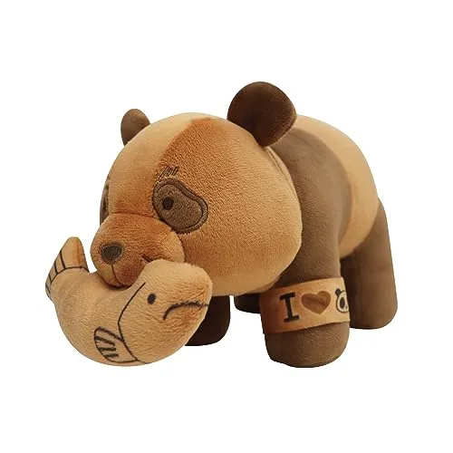 Cyberpunk Aesthetic Jujutsu Kaisen Panda Wood Carving Style Plush