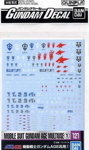 Bandai Gundam Decal #121 For Mobile Suit Gundam AGE Multiuse #1 Series MS Water Slide/Transfer Decals Conservation Grade