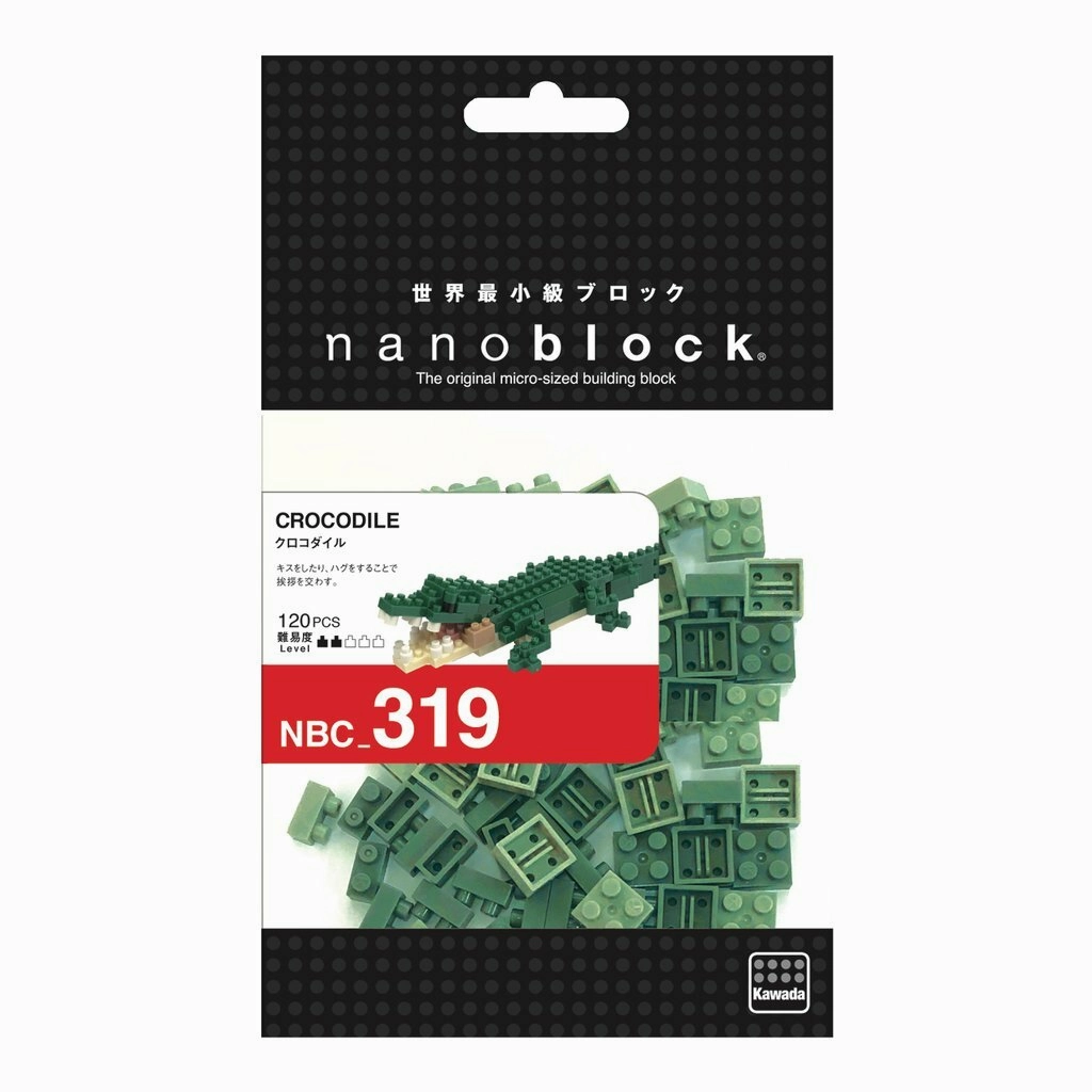 Nanoblock Crocodile NBC-319 Micro Building Block Set Collectible Drop Opening
