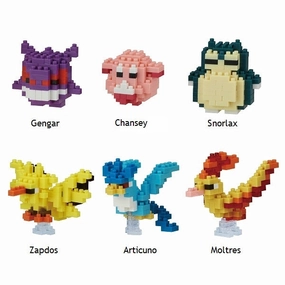 Limited Collectible Release Nanoblock Mini Pok??mon EX Series 01 NBMPM-04 ?C Articuno, Zapdos, Moltres, Snorlax, Chansey, Gengar Building Kit