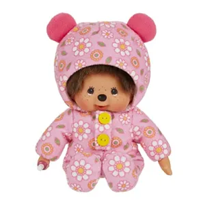 Mysterious Aura Bold Hue Printed Rompers S Monchhichi-chan Plush Pink