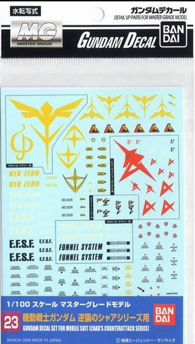 Bandai Gundam Decal #23 For 1/100 Mobile Suit Char's Counterattack Series Water Slide/Transfer Decals School Project Action figure