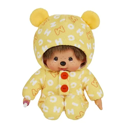 Tiny Creepy Crawler Tiny Card Printed Rompers S Monchhichi-kun Plush Yellow